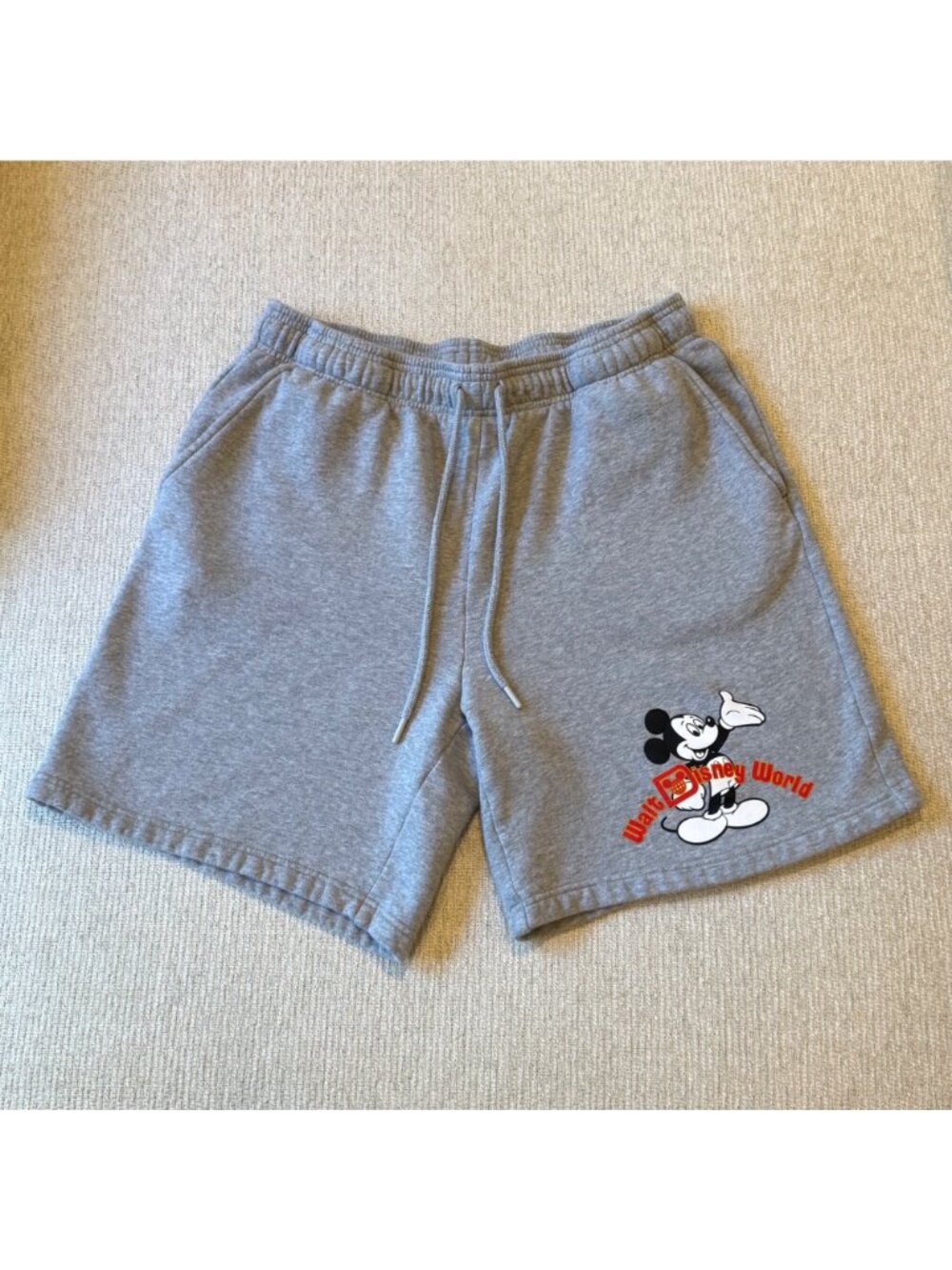 Disney Parks Mens Size Large Gray Sweat Shorts Walt Disney World Mickey Mouse